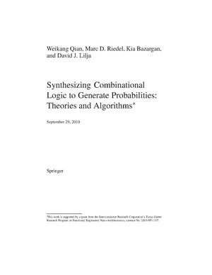 Qian Riedel Bazargan Lilja Synthesizing Combinational Logic to Generate Probabilities Theories and Algorithms.pdf